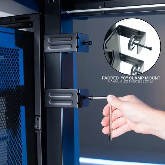 Alt view image 6 of 7 - VIVO Steel Adjustable Clamp-on Desk Leg Large PC Mount, Computer Case CPU Holder