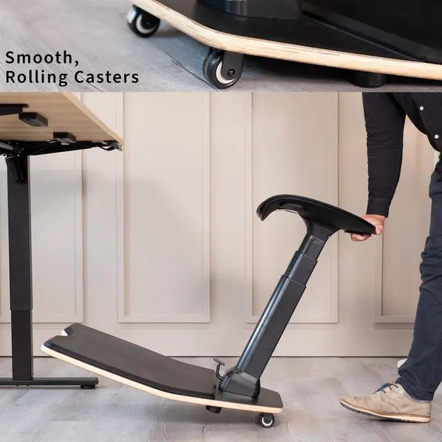 Alt view image 5 of 7 - VIVO Black Ergonomic Leaning Chair with Anti-Fatigue Mat for Home and Office