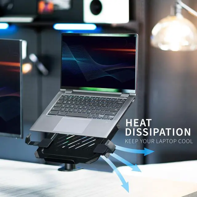 Alt view image 5 of 7 - VIVO Universal Adjustable 12" - 15.6" Laptop Computer Notebook Tray with RGB Fan