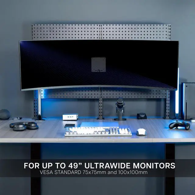 Alt view image 6 of 7 - VIVO Single Ultrawide Monitor Pegboard Panel Mount, Fits up to 49" Screens