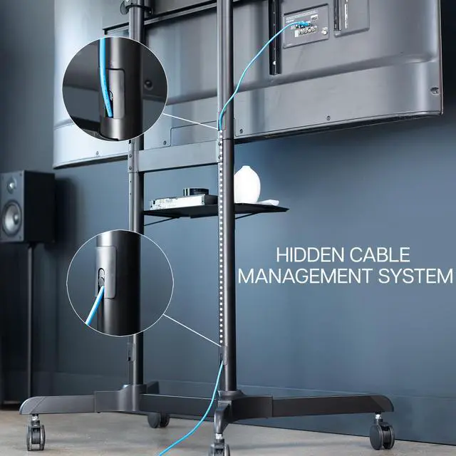 Alt view image 5 of 7 - VIVO Mobile TV Cart for 55" to 100" LCD LED Plasma Flat Panel Stand w/Wheels