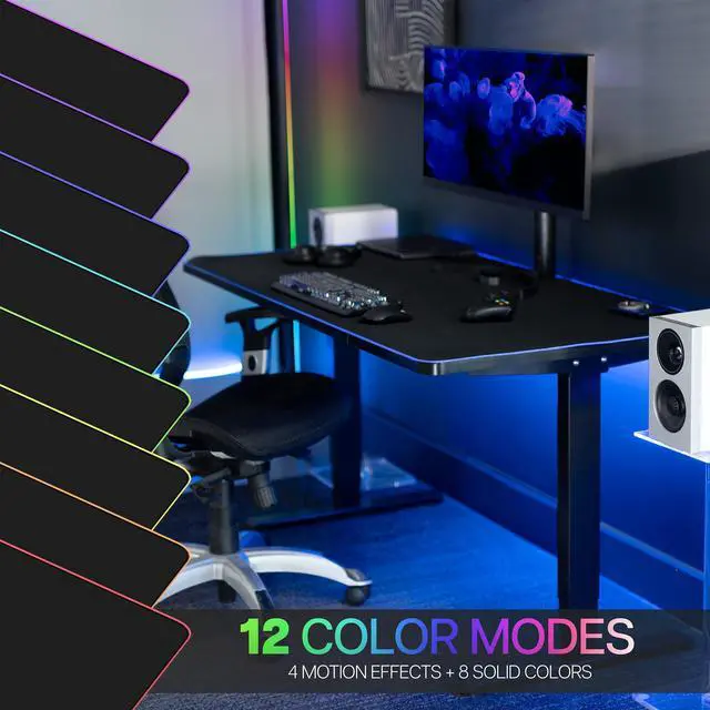 Alt view image 4 of 7 - VIVO Black 60" x 30" RGB Desk Pad