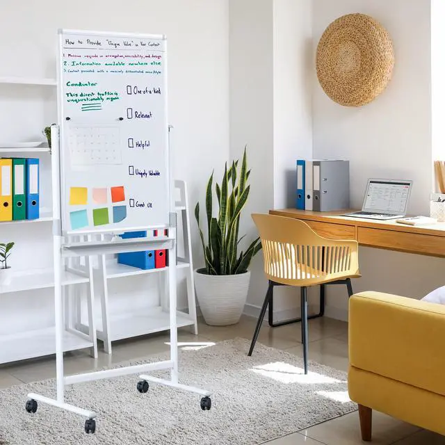 Alt view image 7 of 7 - VIVO Mobile Dry Erase Board 24" x 36" Magnetic Double Sided Whiteboard Stand