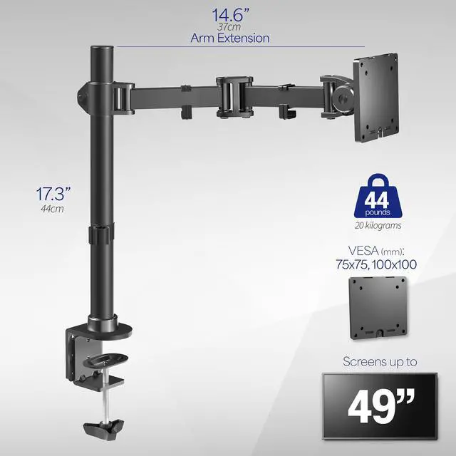 Alt view image 6 of 7 - VIVO Single Ultrawide Monitor Desk Mount Stand for Computer Screens up to 49"