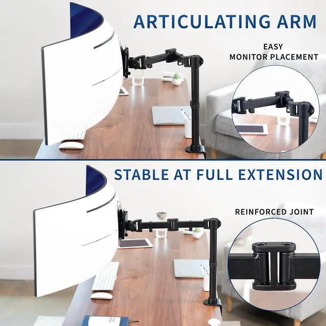 Alt view image 5 of 7 - VIVO Single Ultrawide Monitor Desk Mount Stand for Computer Screens up to 49"