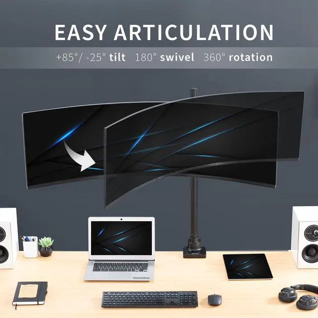 Alt view image 5 of 7 - VIVO Single Ultrawide Monitor Extra Tall Desk Mount for Computer Screens to 49"