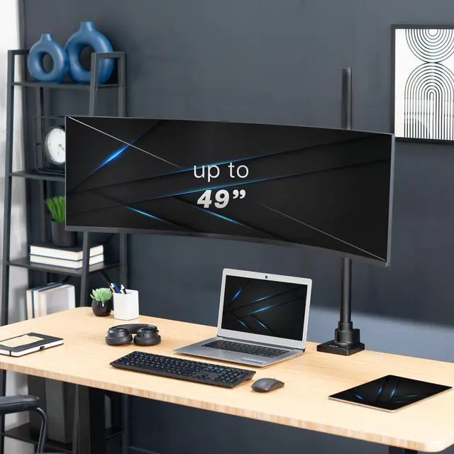 Alt view image 2 of 7 - VIVO Single Ultrawide Monitor Extra Tall Desk Mount for Computer Screens to 49"