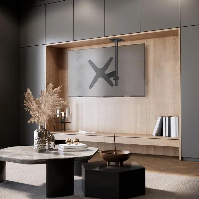 Alt view image 2 of 7 - VIVO Black Articulating Ceiling TV Mount for Screens up to 55"