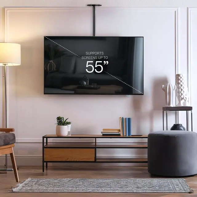 Alt view image 6 of 7 - VIVO Black Articulating Ceiling TV Mount for Screens up to 55"