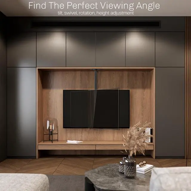 Alt view image 7 of 7 - VIVO Black Articulating Ceiling TV Mount for Screens up to 55"