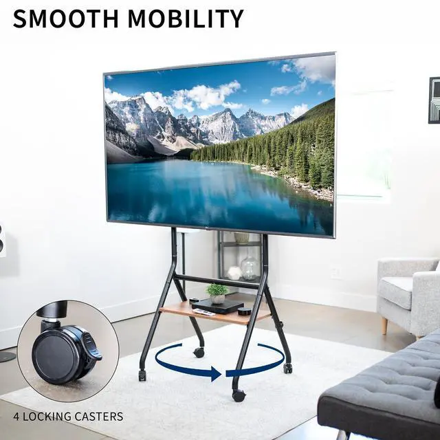 Alt view image 5 of 7 - VIVO Mobile Heavy-Duty Height Adjustable Studio TV Cart, Fits 37" to 86" Screens