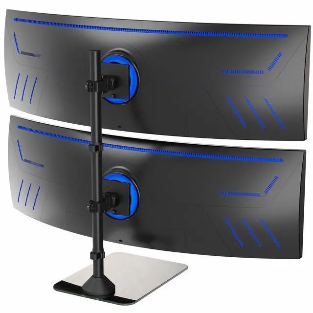 Main image of VIVO Dual Ultrawide Monitor Desk Stand with Glass Base, 2 Screens up to 49"