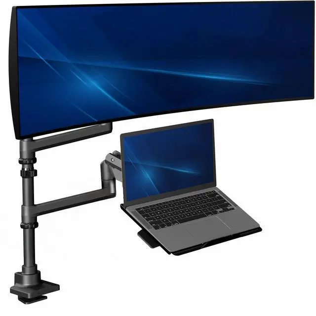 Main image of VIVO Pneumatic Arm Ultrawide Monitor and Laptop Desk Mount for Screens up to 49"