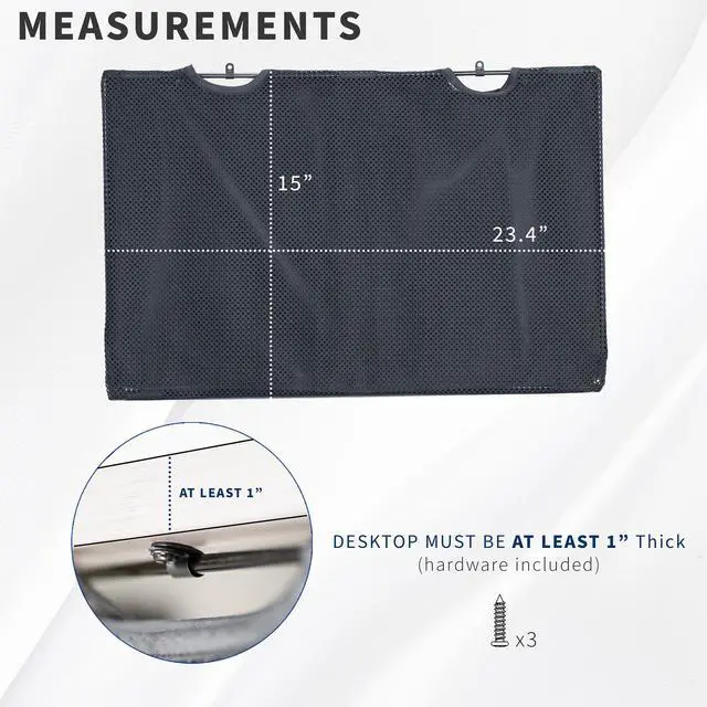 Alt view image 3 of 7 - VIVO Black Under Desk Privacy & Cable Management Sleeve Panel 24" Kit