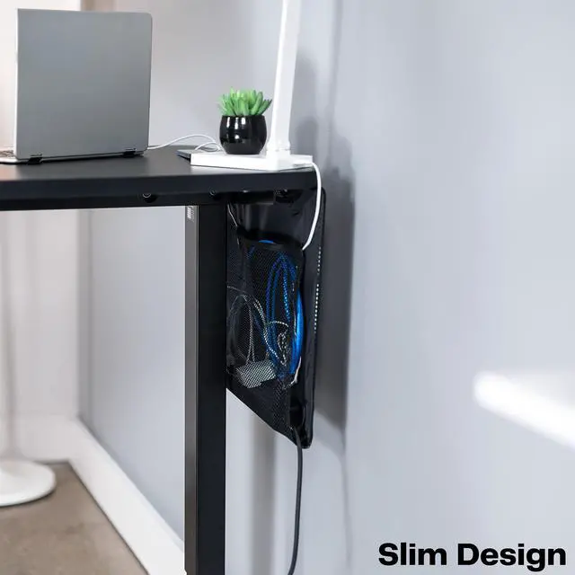 Alt view image 7 of 7 - VIVO Black Under Desk Privacy & Cable Management Sleeve Panel 24" Kit