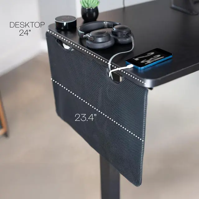 Alt view image 5 of 7 - VIVO Black Under Desk Privacy & Cable Management Sleeve Panel 24" Kit