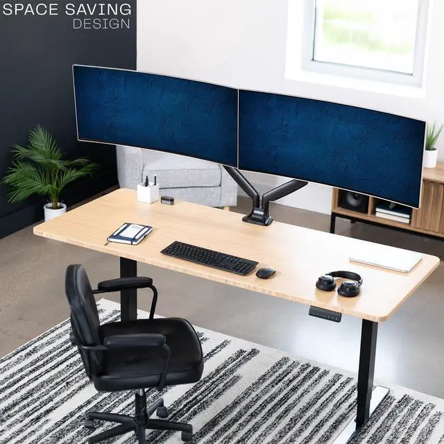 Alt view image 7 of 7 - VIVO Dual Ultrawide 40" Computer Monitor Desk Mount with Pneumatic Spring Arms