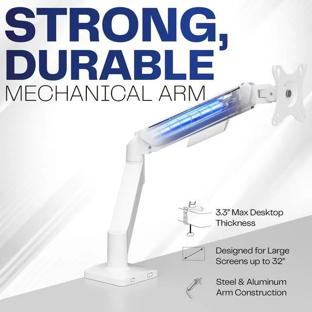 Alt view image 3 of 7 - VIVO Single Monitor Mechanical Spring Desk Mount Fits Computer Screens up to 32"