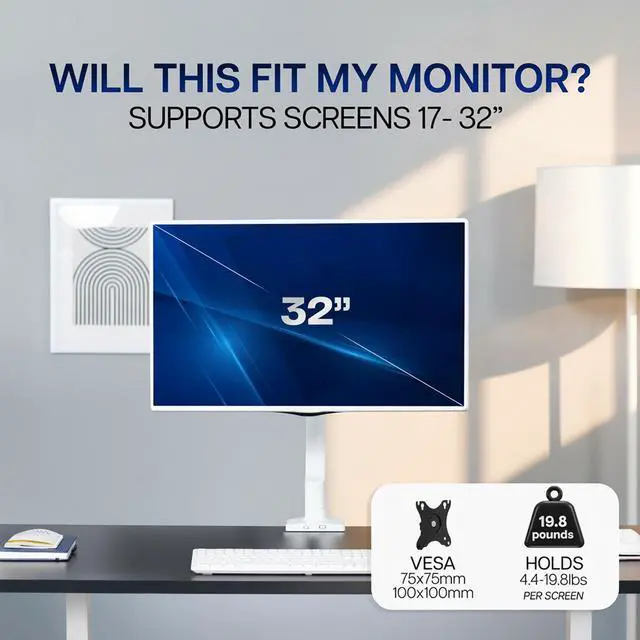 Alt view image 6 of 7 - VIVO Single Monitor Mechanical Spring Desk Mount Fits Computer Screens up to 32"