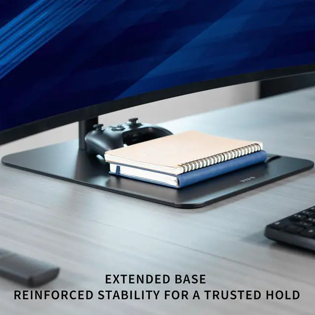 Alt view image 5 of 7 - VIVO Dual Ultrawide Monitor Desk Stand, Mount for 2 Computer Screens up to 49"