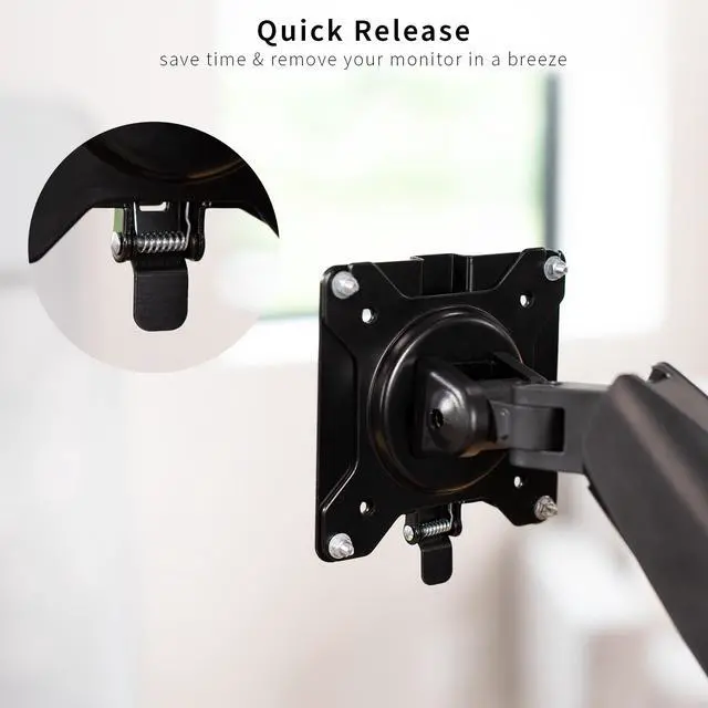 Alt view image 5 of 7 - VIVO Black Adapter VESA Bracket Kit and Wall Mount for Monitor, Stand Attachment