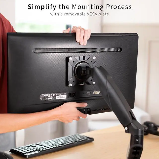 Alt view image 4 of 7 - VIVO Black Adapter VESA Bracket Kit and Wall Mount for Monitor, Stand Attachment