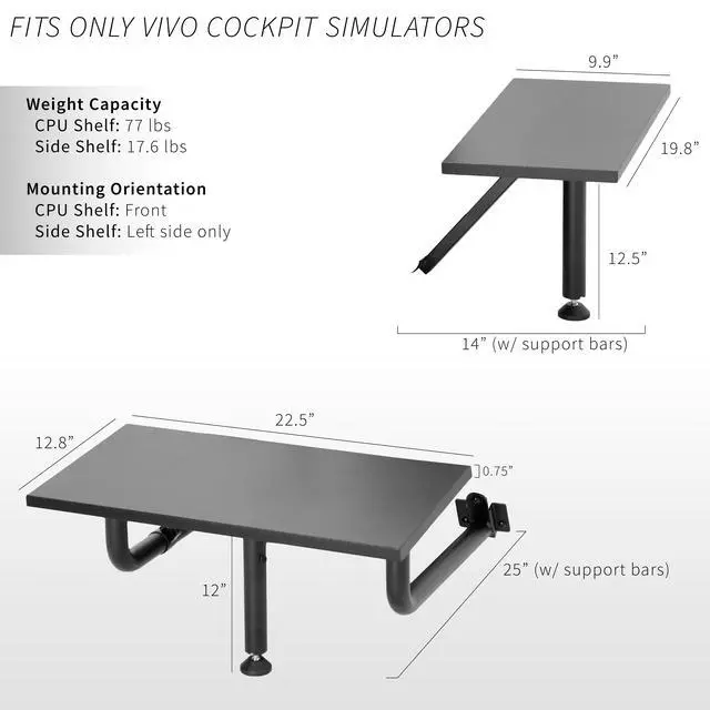 Alt view image 2 of 7 - VIVO Shelf Kit Designed for STAND-RACE1B Racing Simulator Cockpit Series Only