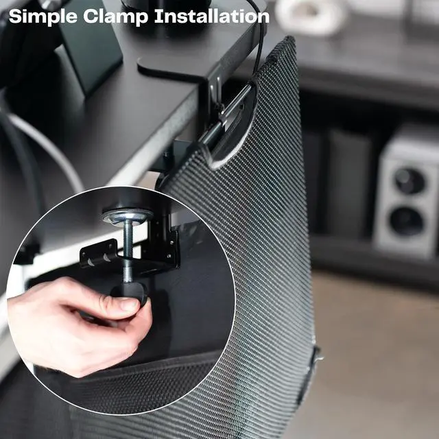 Alt view image 7 of 7 - VIVO Black Clamp-on 60" Privacy & Cable Management Sleeve Panel Kit for Desk