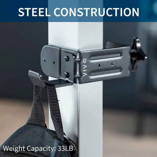 Alt view image 6 of 8 - VIVO Steel Clamp-on Desktop Hook, Leg Clamp Mounting Option, Under Desk Accessory Holder, Black, MOUNT-HLC1