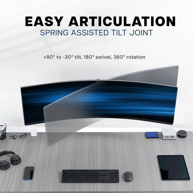 Alt view image 5 of 7 - VIVO Single Ultrawide Monitor Wall Mount for Up to 49" Computer Screens