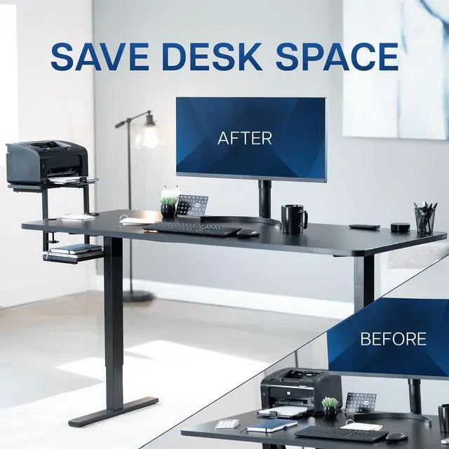 Alt view image 5 of 7 - VIVO Black 16" Clamp-on Flexible Shelving Unit Organizer for Desk Accessories