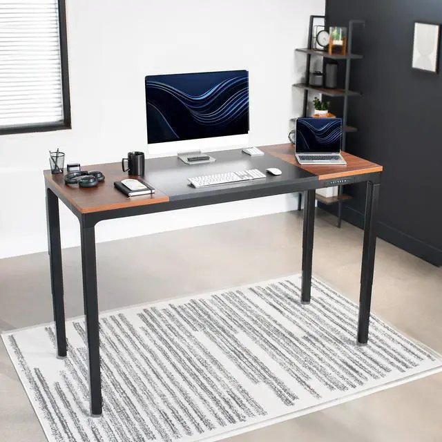 Alt view image 2 of 7 - VIVO Electric 71 x 30 Standing Desk, Black & Dark Walnut Top, Black Frame