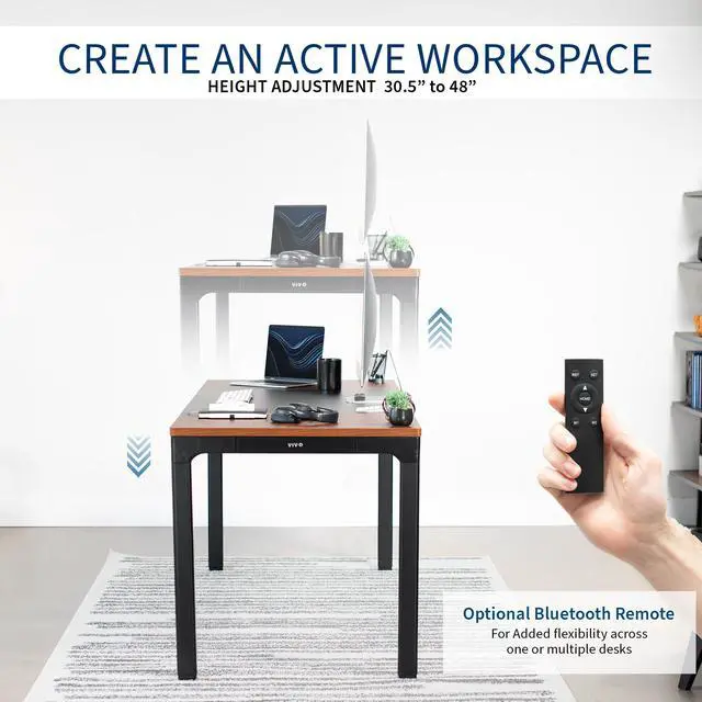 Alt view image 4 of 7 - VIVO Electric 71 x 30 Standing Desk, Black & Dark Walnut Top, Black Frame