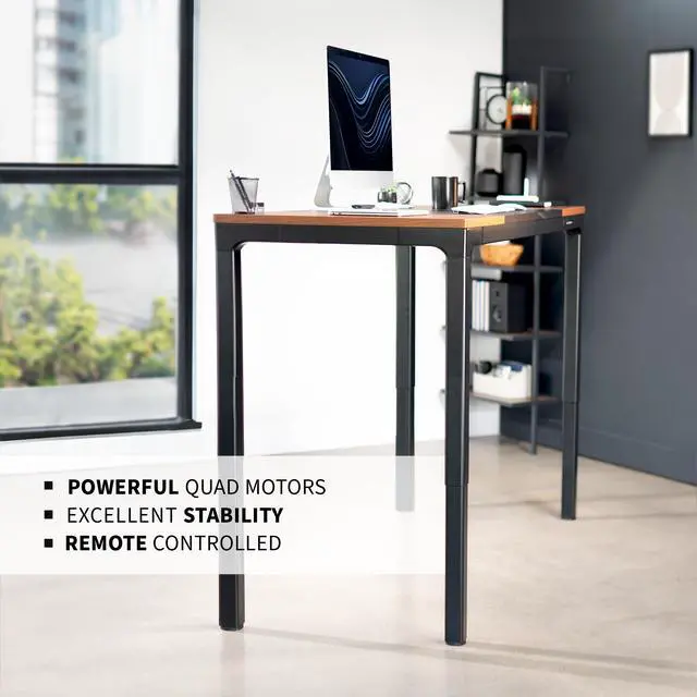 Alt view image 6 of 7 - VIVO Electric 71 x 30 Standing Desk, Black & Dark Walnut Top, Black Frame