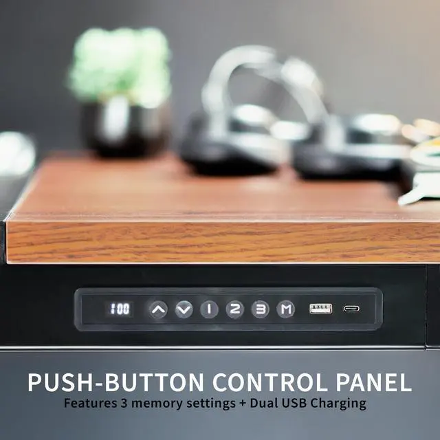 Alt view image 5 of 7 - VIVO Electric 71 x 30 Standing Desk, Black & Dark Walnut Top, Black Frame