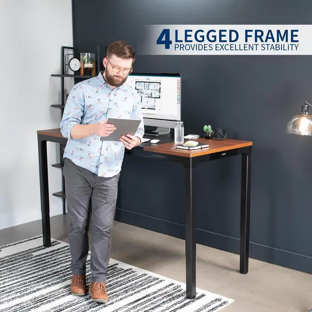 Alt view image 7 of 7 - VIVO Electric 71 x 30 Standing Desk, Black & Dark Walnut Top, Black Frame