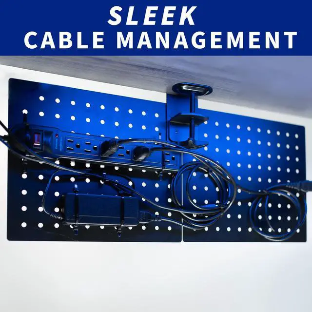 Alt view image 7 of 7 - VIVO Steel Clamp-on 24" x 20" Desktop Pegboard (x2), Magnetic Privacy Panel