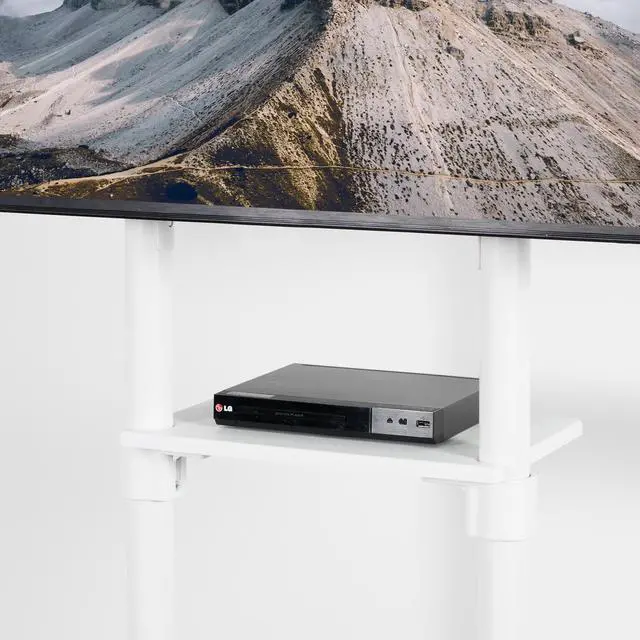 Alt view image 7 of 7 - VIVO White Mobile Portrait to Landscape TV Cart for 32" to 88" Flat Screens