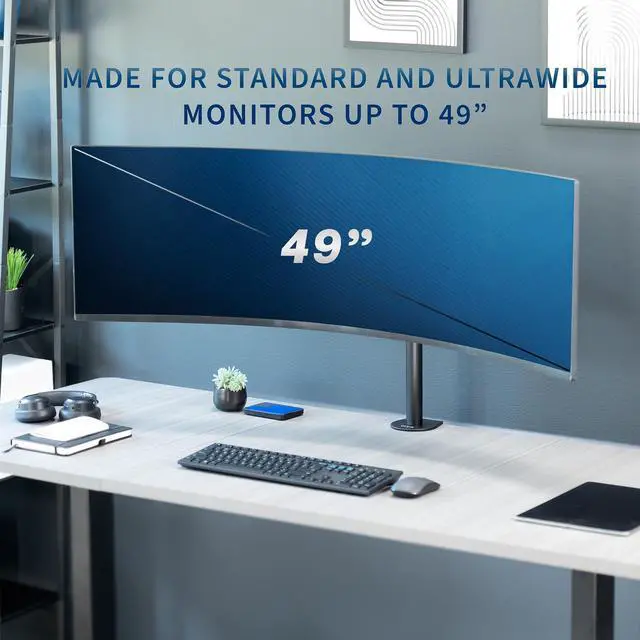 Alt view image 2 of 7 - VIVO Single Ultrawide Monitor Desk Mount, Adjustable Stand for Screens up to 49"