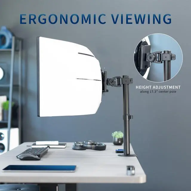 Alt view image 5 of 7 - VIVO Single Ultrawide Monitor Desk Mount, Adjustable Stand for Screens up to 49"