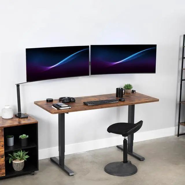 Alt view image 2 of 7 - VIVO Steel Telescoping Flush Wall Mount for Dual 27" to 38" Ultra Wide Monitors