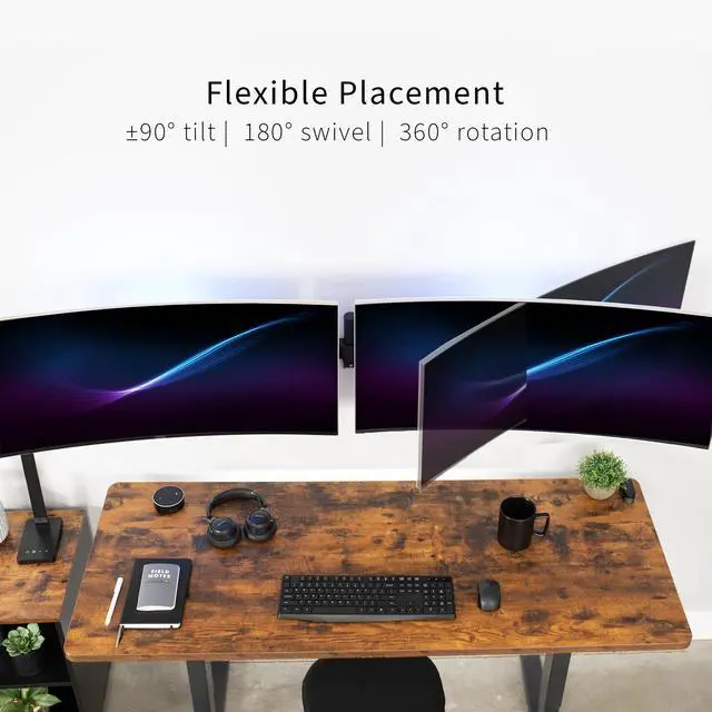 Alt view image 7 of 7 - VIVO Steel Telescoping Flush Wall Mount for Dual 27" to 38" Ultra Wide Monitors