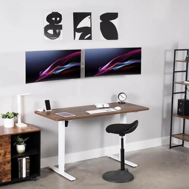 Alt view image 2 of 7 - VIVO White Telescoping Flush Wall Mount for Dual 27"- 38" Ultra Wide Monitors