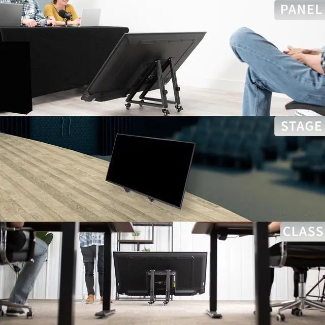 Alt view image 6 of 7 - VIVO Low Height Mobile TV Stand for 32 to 65 inch Flat Curved Screen TV