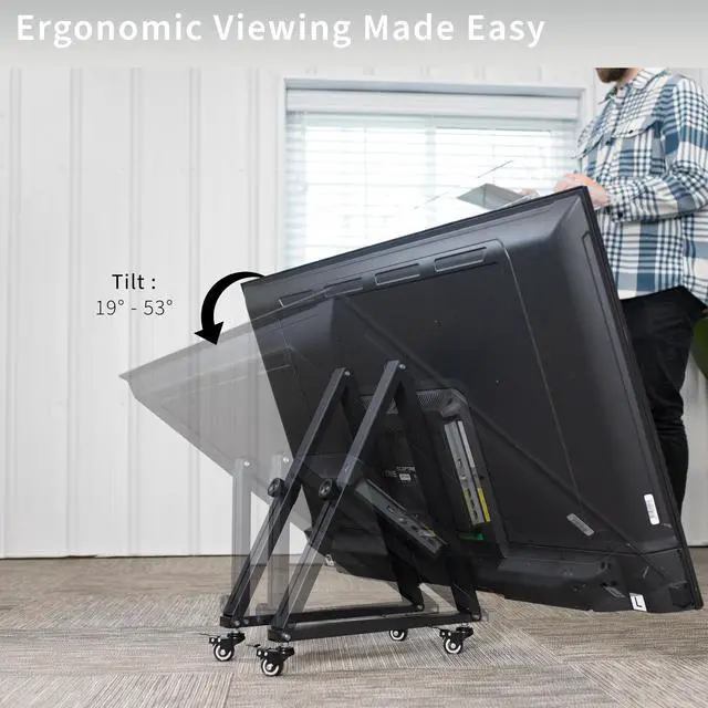 Alt view image 7 of 7 - VIVO Low Height Mobile TV Stand for 32 to 65 inch Flat Curved Screen TV