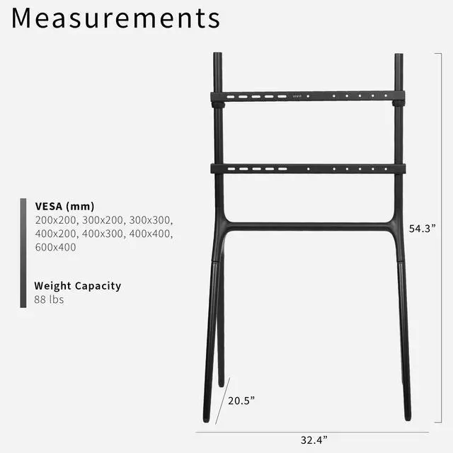 Alt view image 3 of 7 - VIVO Black Easel Studio TV Adjustable Floor Stand | Mounts 49" to 70" Screens
