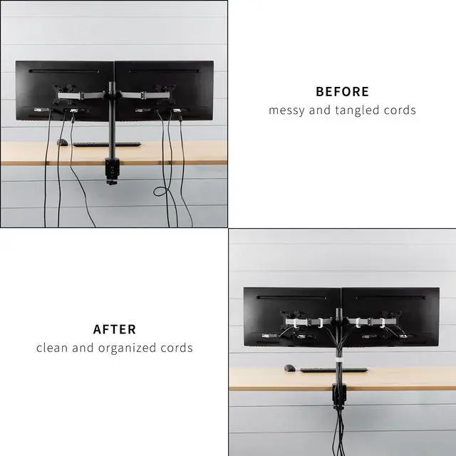 Alt view image 3 of 7 - VIVO White Cable Clip Kit for Monitor Stands | 1 Pole Clip + 4 Arm Clips