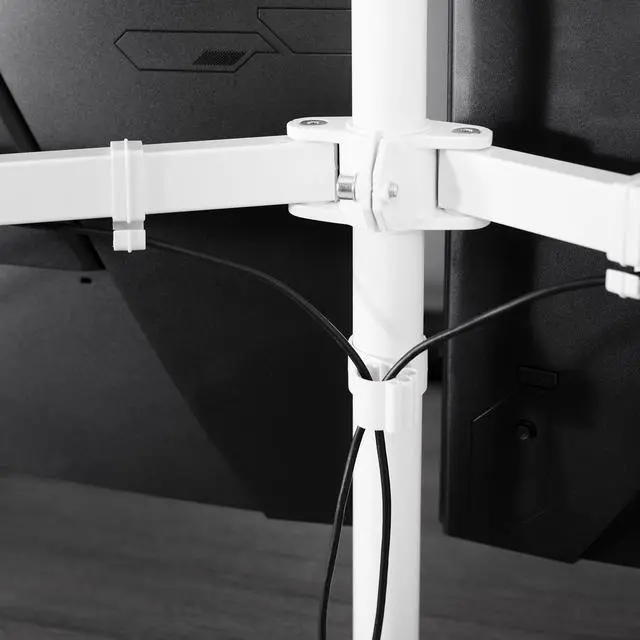 Alt view image 4 of 7 - VIVO White Cable Clip Kit for Monitor Stands | 1 Pole Clip + 4 Arm Clips