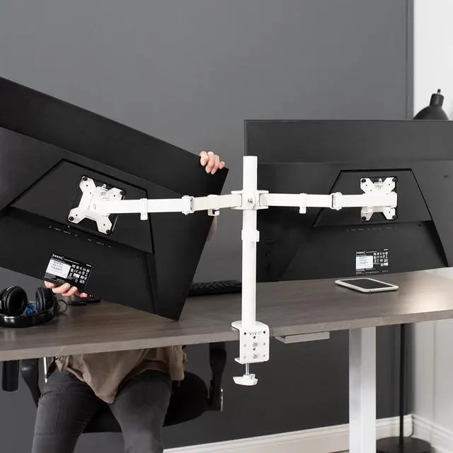 Alt view image 7 of 7 - VIVO White Cable Clip Kit for Monitor Stands | 1 Pole Clip + 4 Arm Clips