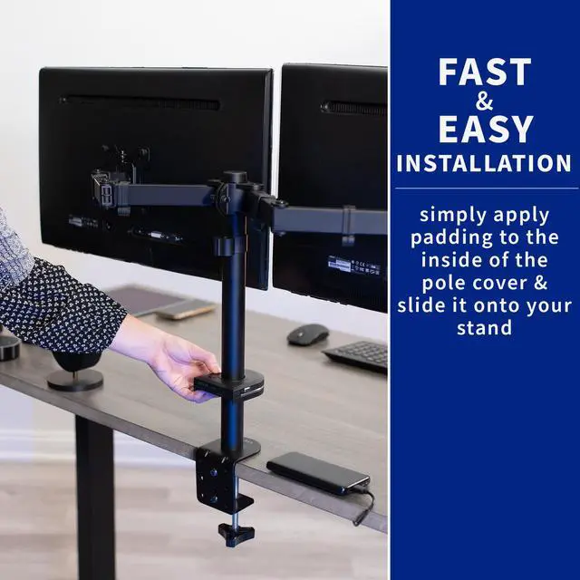 Alt view image 7 of 7 - VIVO Pole-Mounted RGB Stand Accessory with Dual USB-A Hub and Light Strip